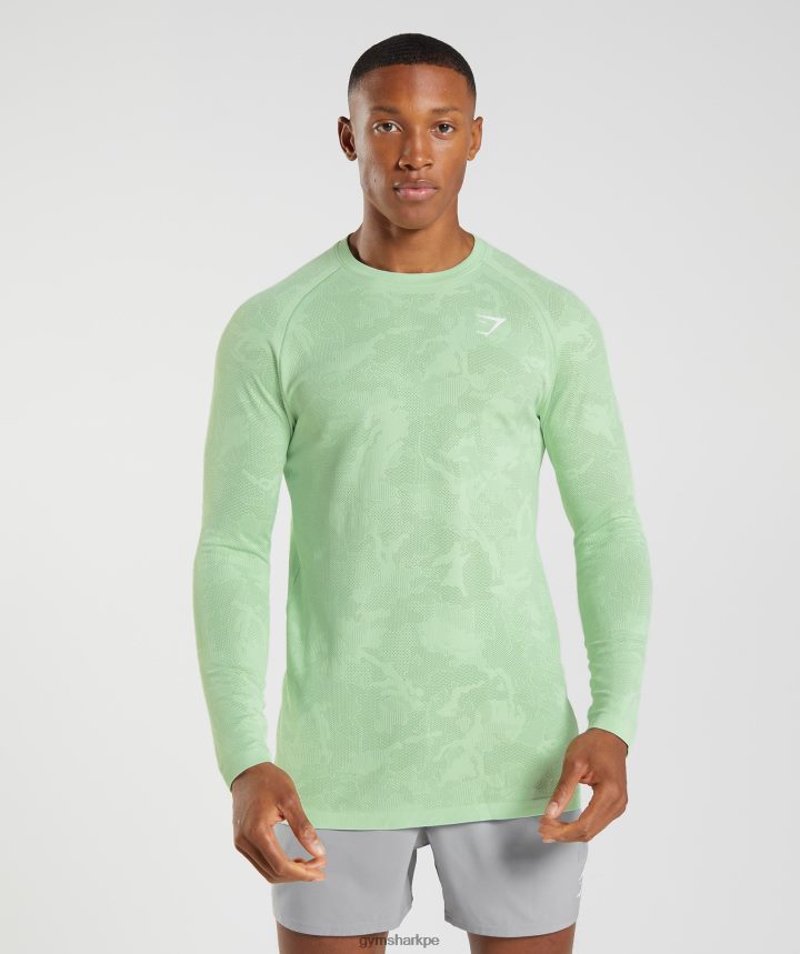 Gymsharkplayera de manga larga sin costuras Geo hombres verde aloe/verde té PFTJ2N685 ropa