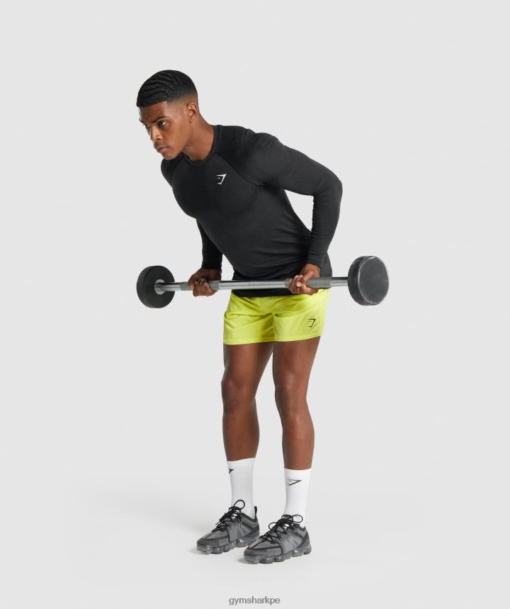 Gymsharkplayera de manga larga sin costuras de luz vital hombres marga negra PFTJ2N746 ropa