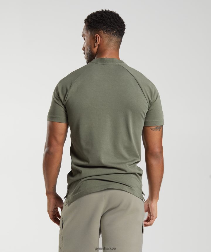 Gymsharkpolo de viaje diario de descanso hombres aceituna polvorienta PFTJ2N783 ropa
