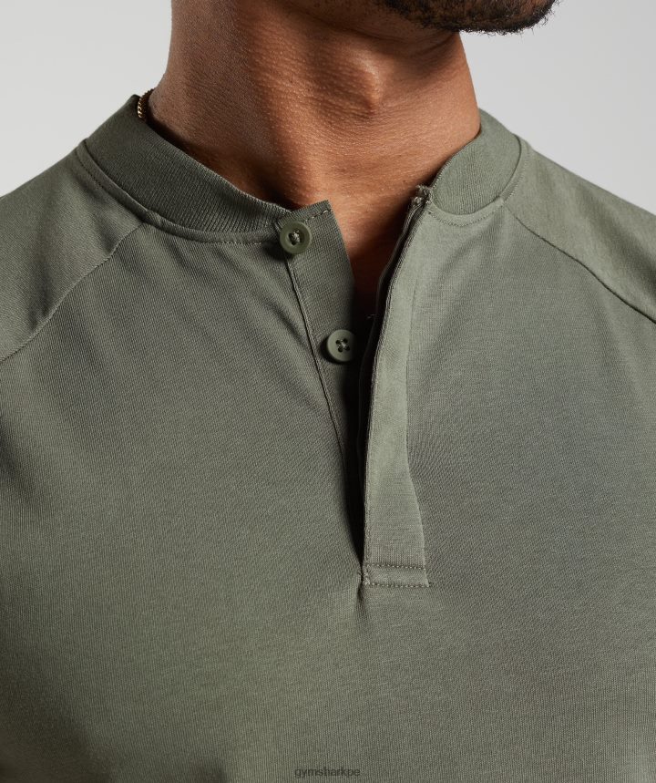 Gymsharkpolo de viaje diario de descanso hombres aceituna polvorienta PFTJ2N783 ropa