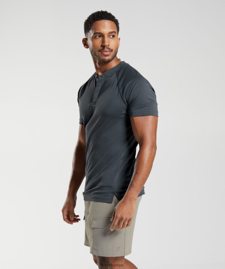 Gymsharkpolo de viaje diario de descanso hombres gris cósmico PFTJ2N768 ropa