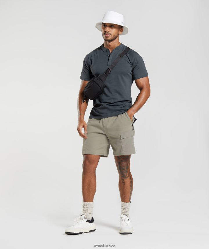 Gymsharkpolo de viaje diario de descanso hombres gris cósmico PFTJ2N768 ropa