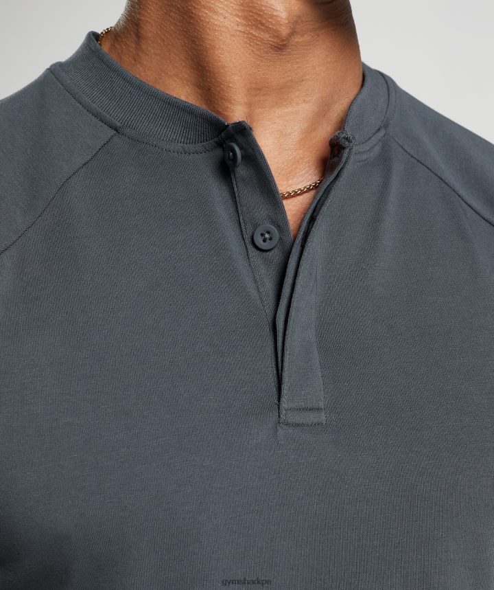 Gymsharkpolo de viaje diario de descanso hombres gris cósmico PFTJ2N768 ropa