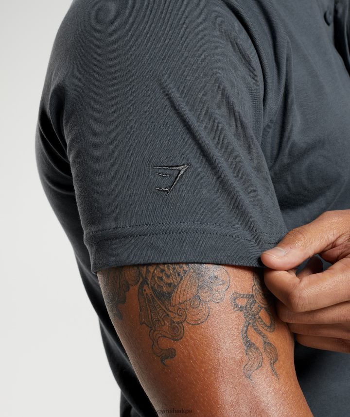 Gymsharkpolo de viaje diario de descanso hombres gris cósmico PFTJ2N768 ropa