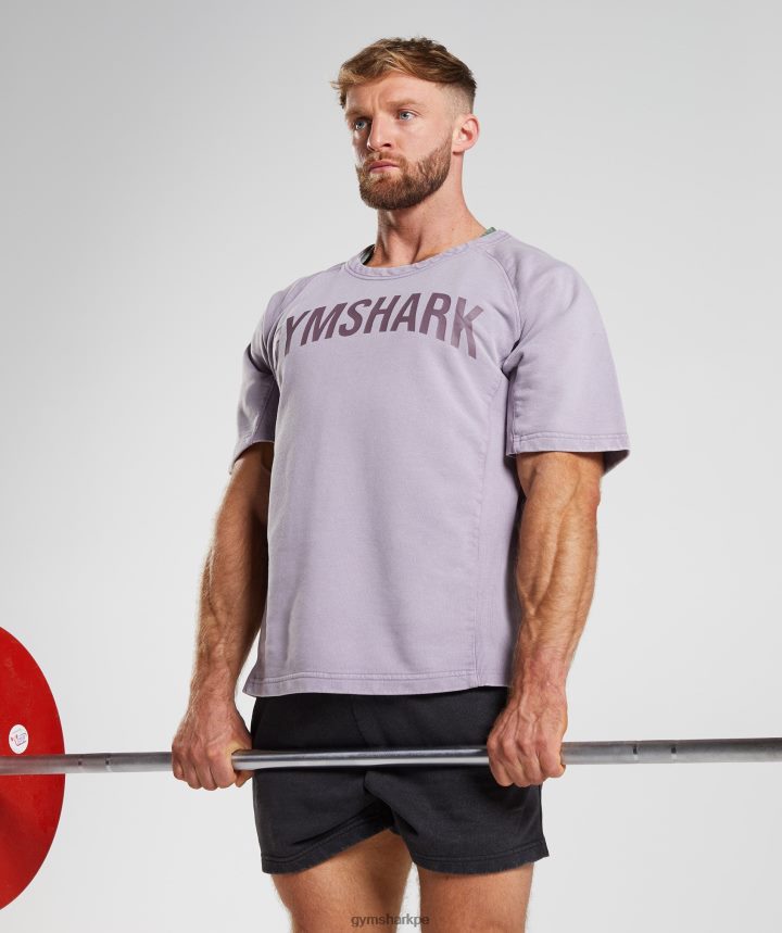 Gymsharktop de trapo lavado a presión hombres lila sombreada PFTJ2N723 ropa