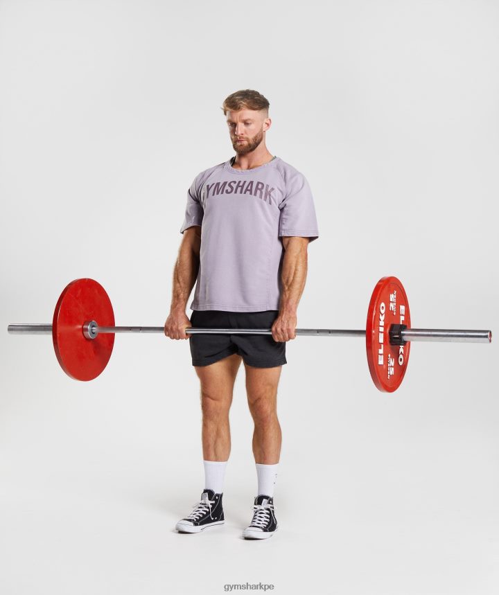 Gymsharktop de trapo lavado a presión hombres lila sombreada PFTJ2N723 ropa