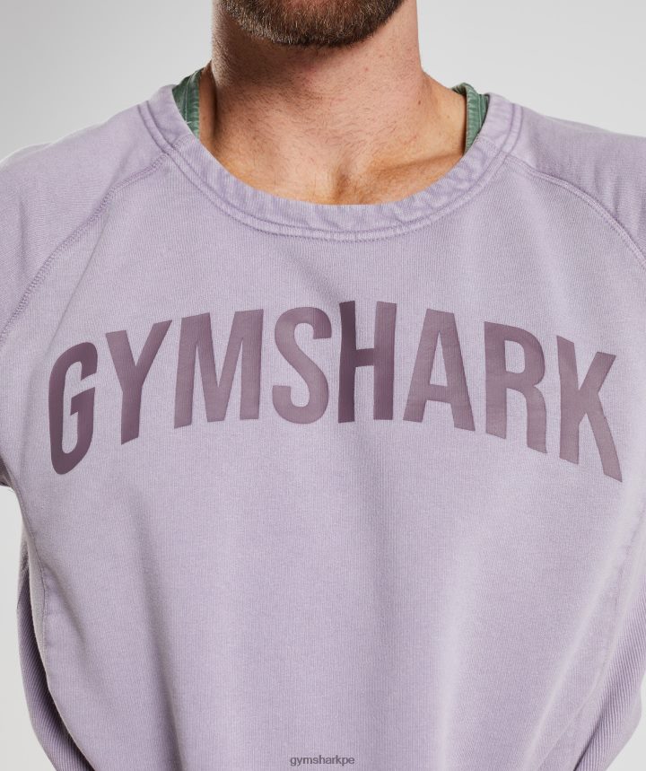 Gymsharktop de trapo lavado a presión hombres lila sombreada PFTJ2N723 ropa
