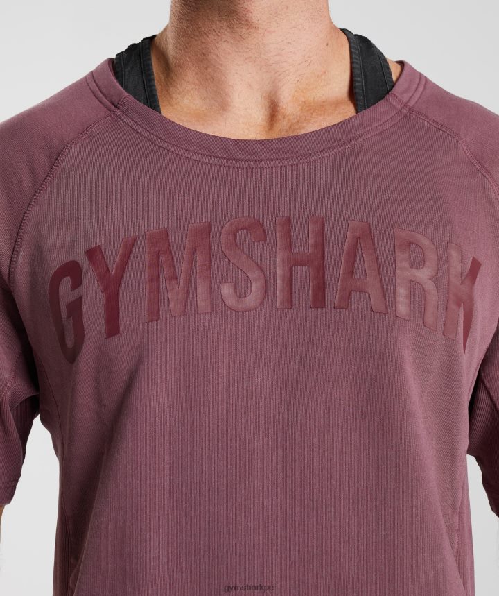 Gymsharktop de trapo lavado a presión hombres marrón cereza PFTJ2N617 ropa