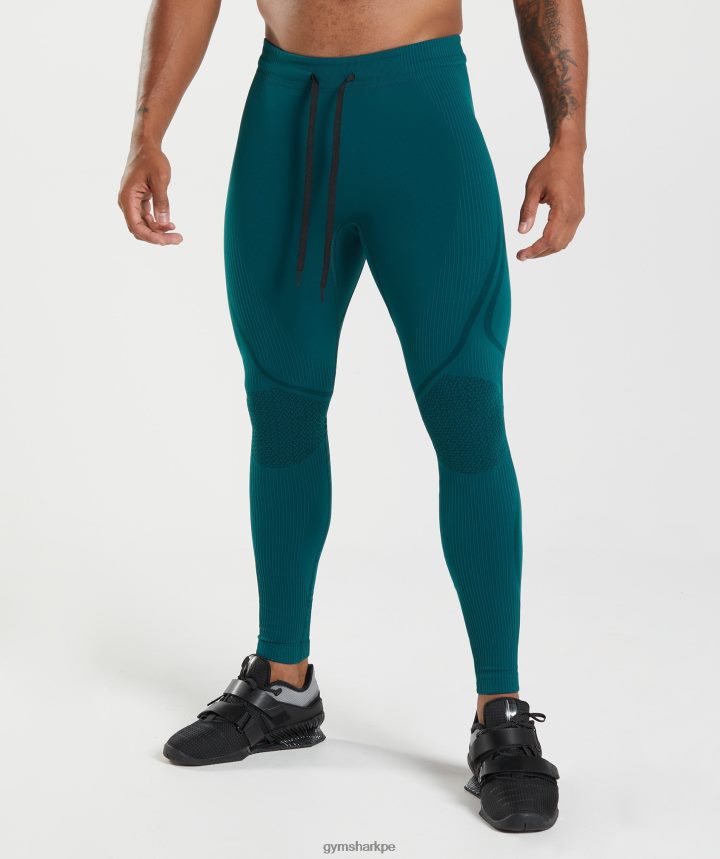 Gymshark315 medias sin costuras hombres verde azulado de invierno/negro PFTJ2N1040 ropa