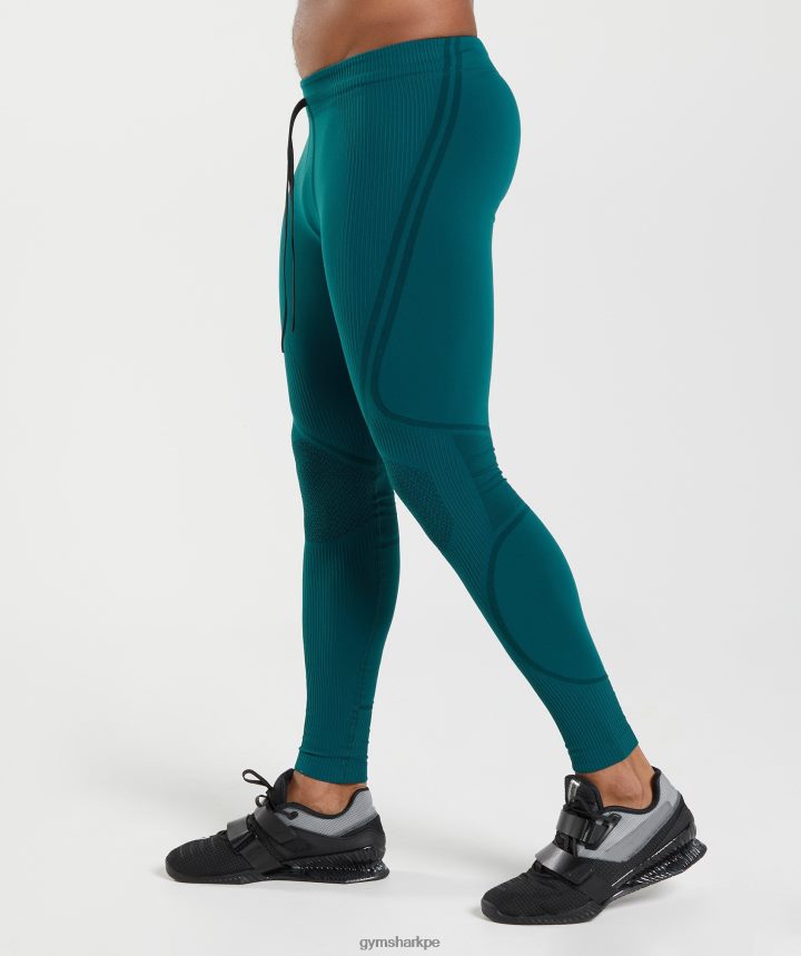 Gymshark315 medias sin costuras hombres verde azulado de invierno/negro PFTJ2N1040 ropa