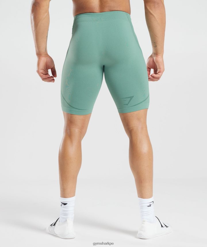 Gymshark315 pantalones cortos sin costuras hombres tinta verde azulado/verde joya PFTJ2N1034 ropa