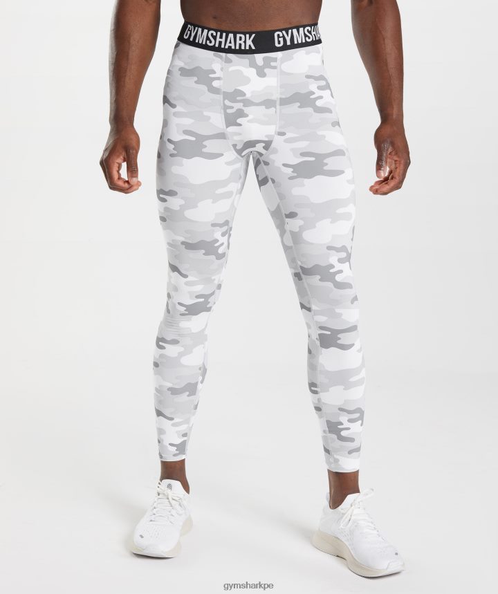 Gymsharkleggins interiores con elemento hombres estampado gris claro PFTJ2N1039 ropa