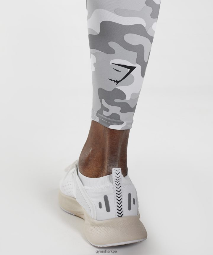 Gymsharkleggins interiores con elemento hombres estampado gris claro PFTJ2N1039 ropa