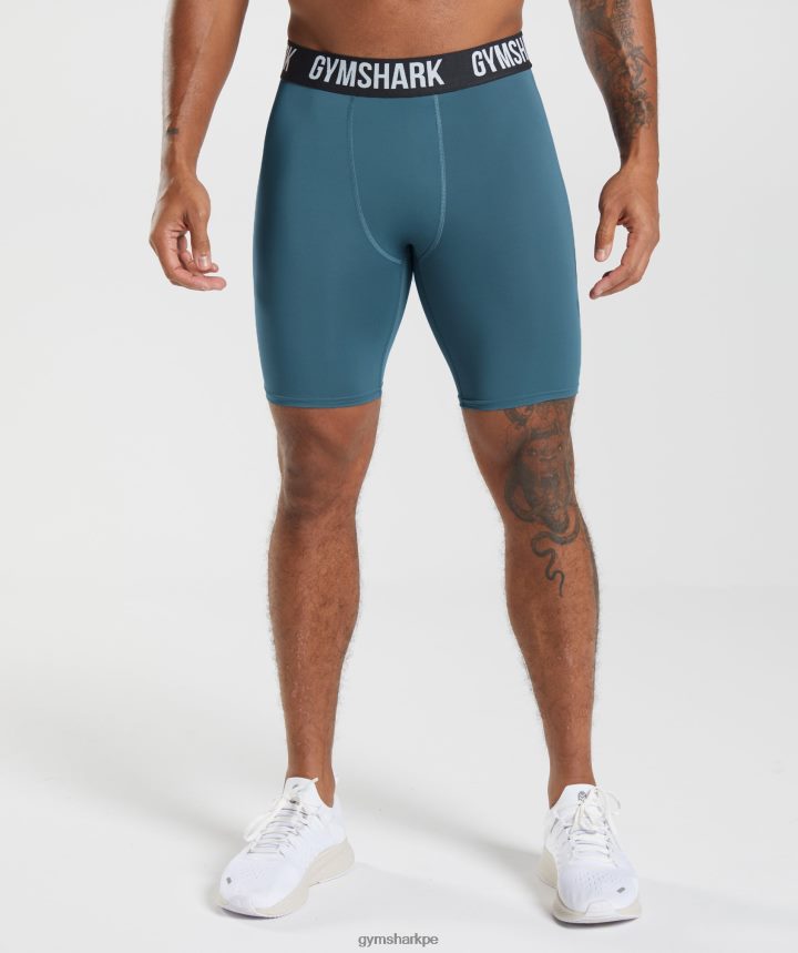 Gymsharkshorts interiores con elemento hombres verde azulado toscano PFTJ2N1042 ropa
