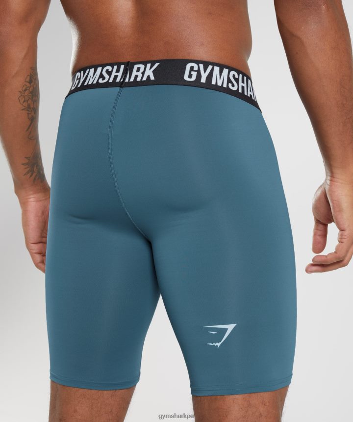 Gymsharkshorts interiores con elemento hombres verde azulado toscano PFTJ2N1042 ropa
