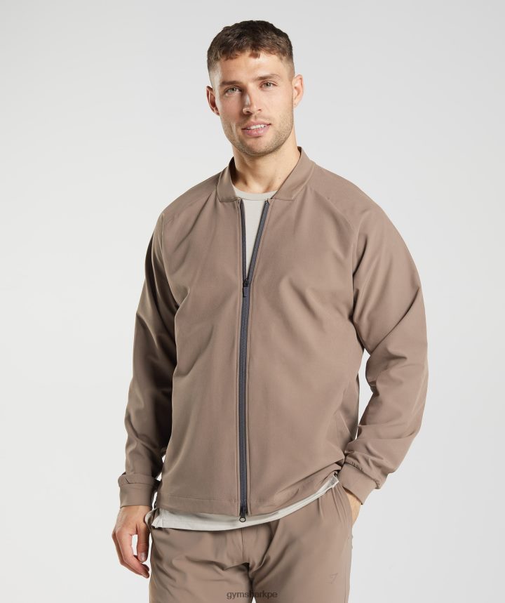 Gymsharkchaqueta de estudio hombres alma marrón PFTJ2N841 ropa
