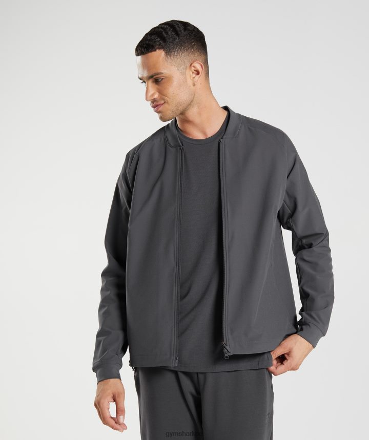 Gymsharkchaqueta de estudio hombres gris ónix PFTJ2N817 ropa