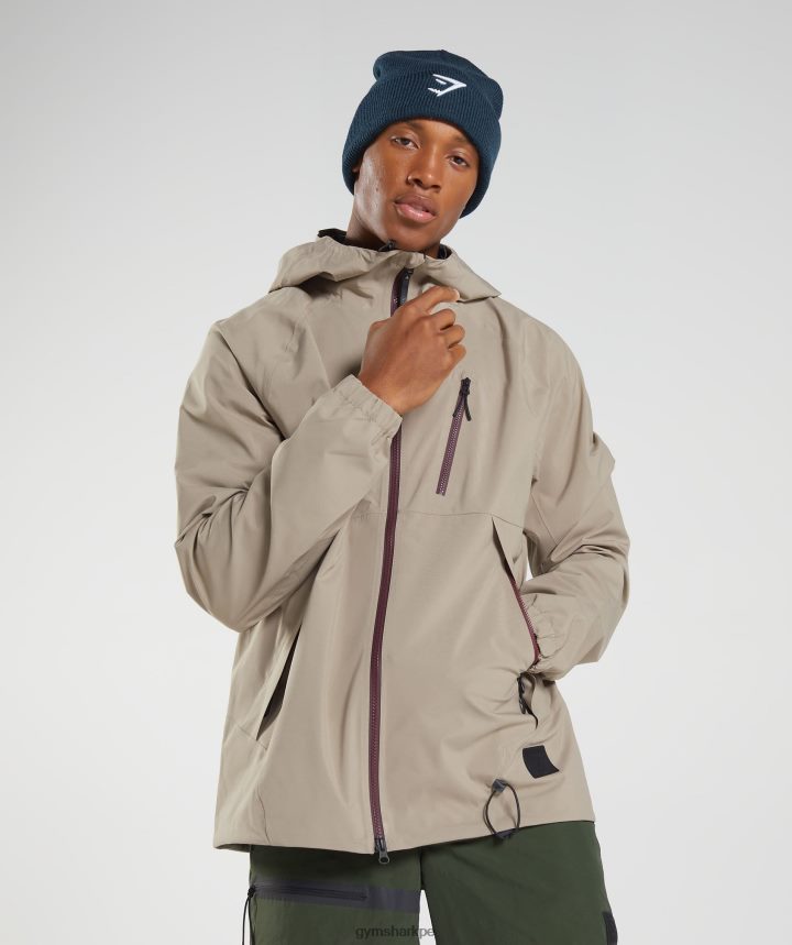 Gymsharkvolver a tomar la chaqueta hombres marrón cemento PFTJ2N833 ropa