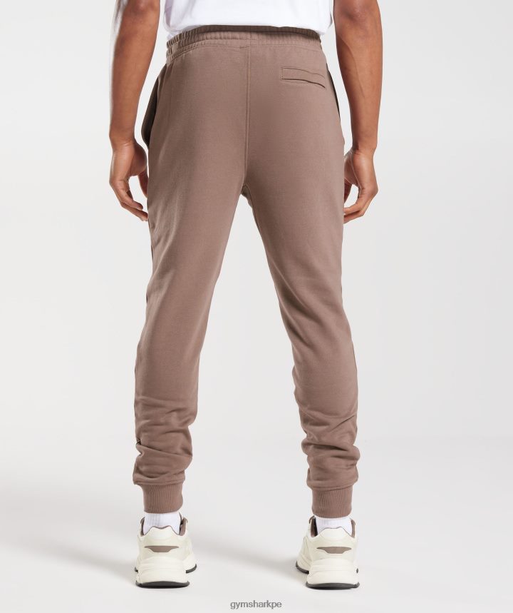 Gymsharkjoggers con escudo hombres marrón trufa PFTJ2N1058 ropa