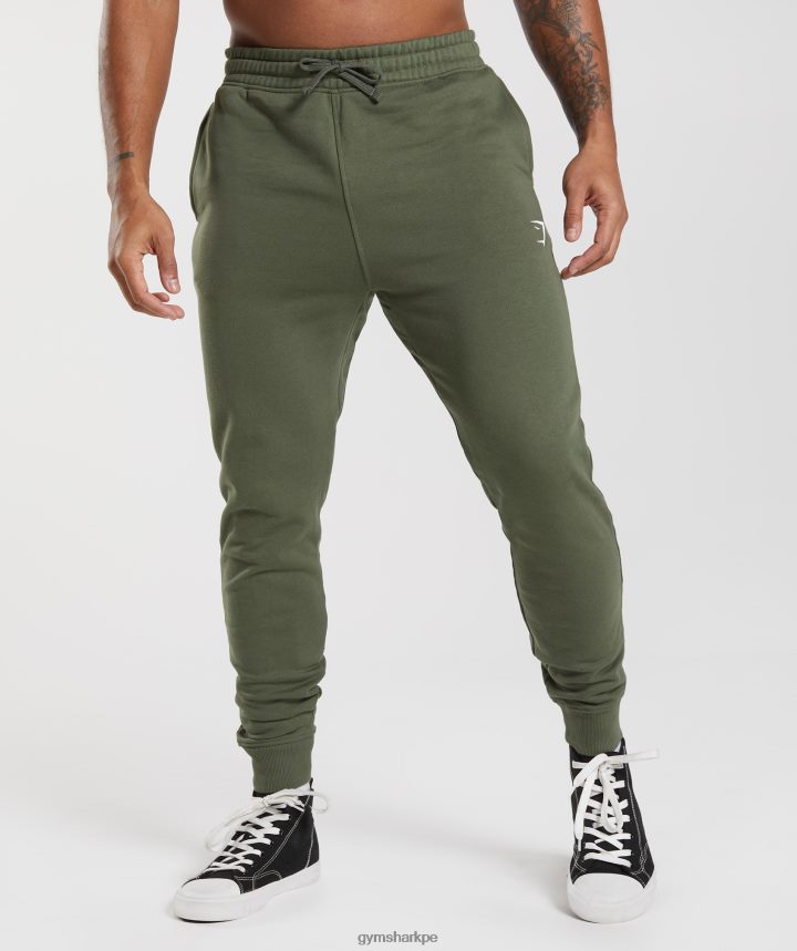 Gymsharkjoggers con escudo hombres núcleo de oliva PFTJ2N1060 ropa