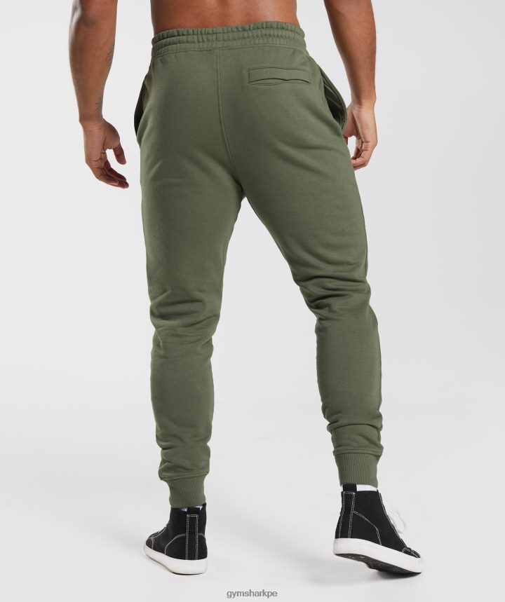 Gymsharkjoggers con escudo hombres núcleo de oliva PFTJ2N1060 ropa