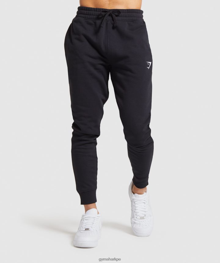 Gymsharkjoggers con escudo hombres negro PFTJ2N1054 ropa