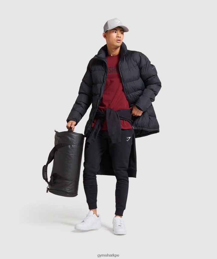 Gymsharkjoggers con escudo hombres negro PFTJ2N1054 ropa