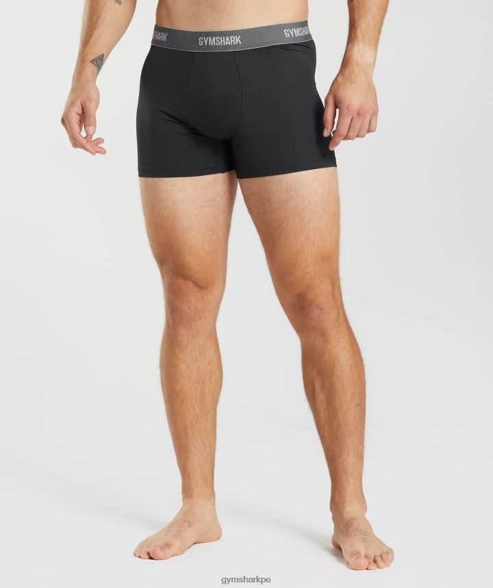 Gymsharkbóxers de tecnología deportiva paquete de 2 hombres negro PFTJ2N1046 ropa