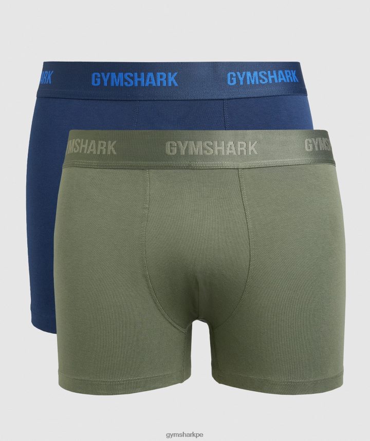 Gymsharkboxeadores 2pk hombres núcleo oliva/azul marino PFTJ2N1047 ropa
