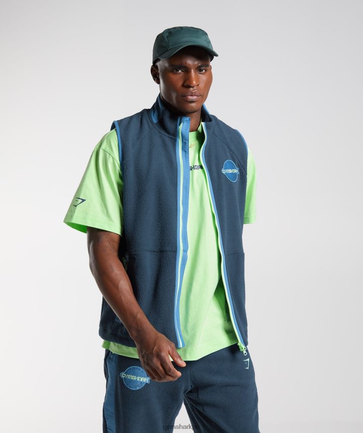 Gymsharkchaleco de vibraciones hombres azul marino/azul lago PFTJ2N864 ropa