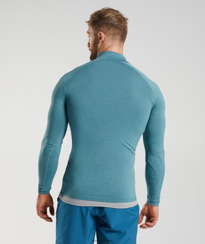 Gymsharkcremallera 1/4 vital hombres azul trueno/azul iceberg PFTJ2N857 ropa