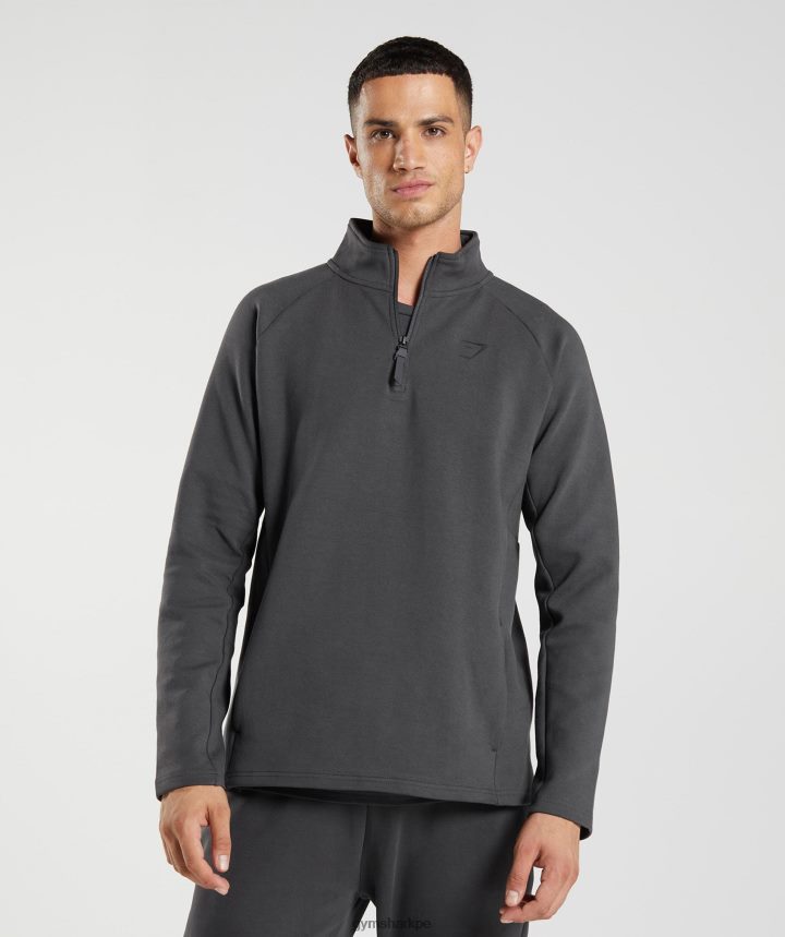 Gymsharkdía de descanso 1/4 zip hombres gris ónix PFTJ2N862 ropa