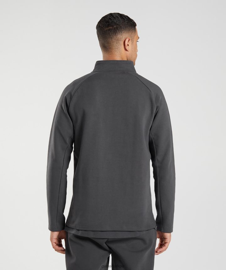 Gymsharkdía de descanso 1/4 zip hombres gris ónix PFTJ2N862 ropa
