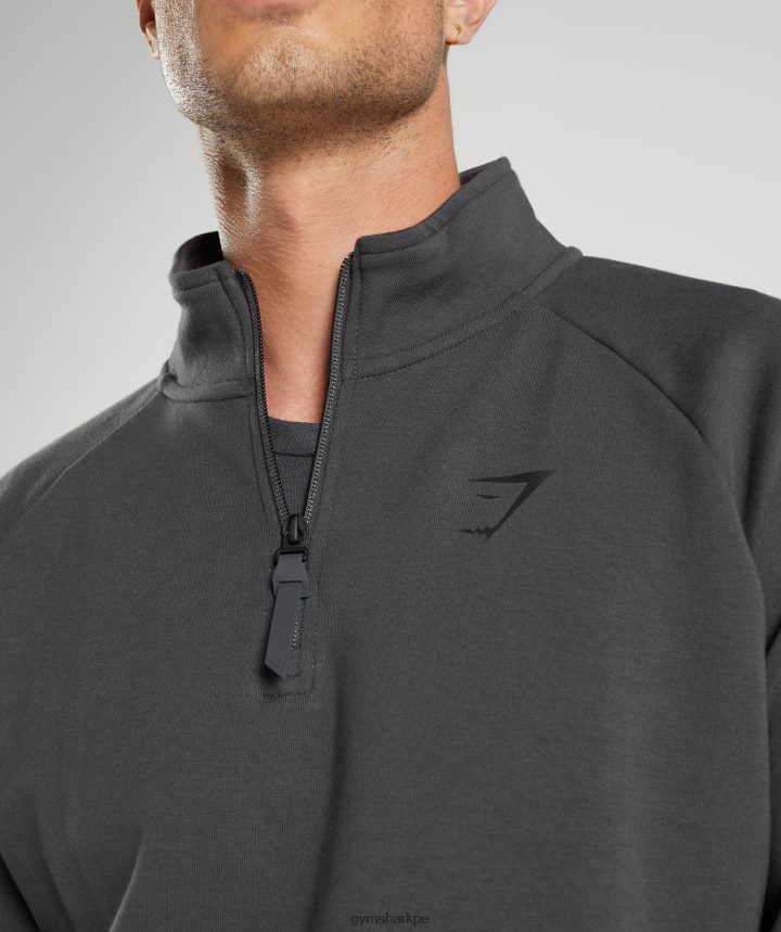 Gymsharkdía de descanso 1/4 zip hombres gris ónix PFTJ2N862 ropa