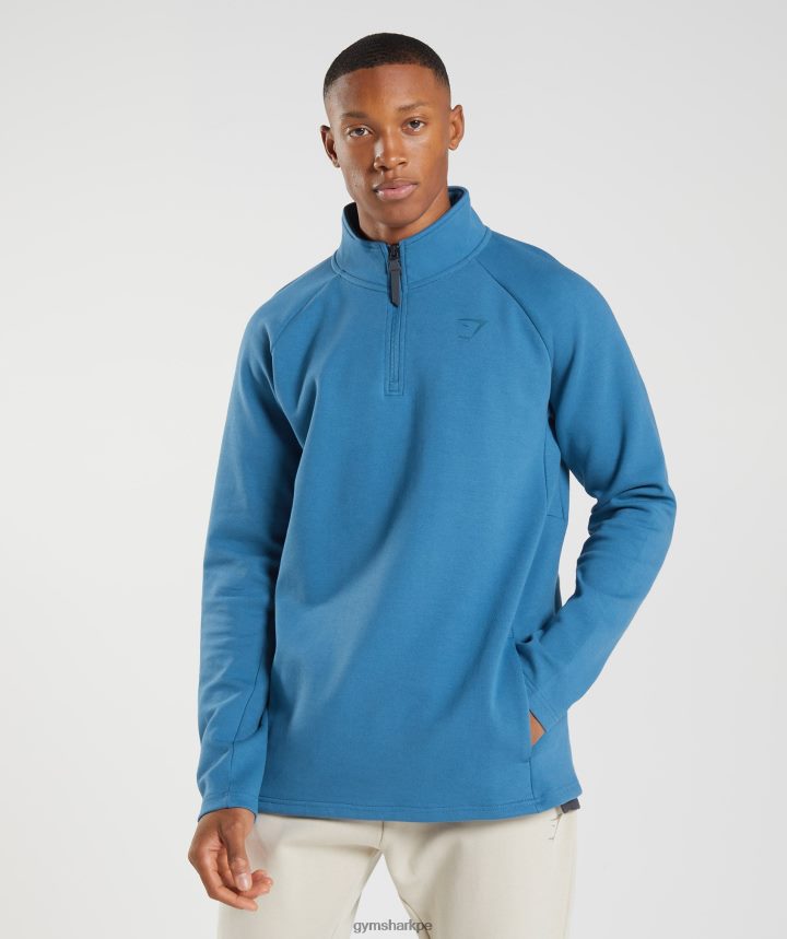 Gymsharkdía de descanso 1/4 zip hombres junto al lago azul PFTJ2N832 ropa