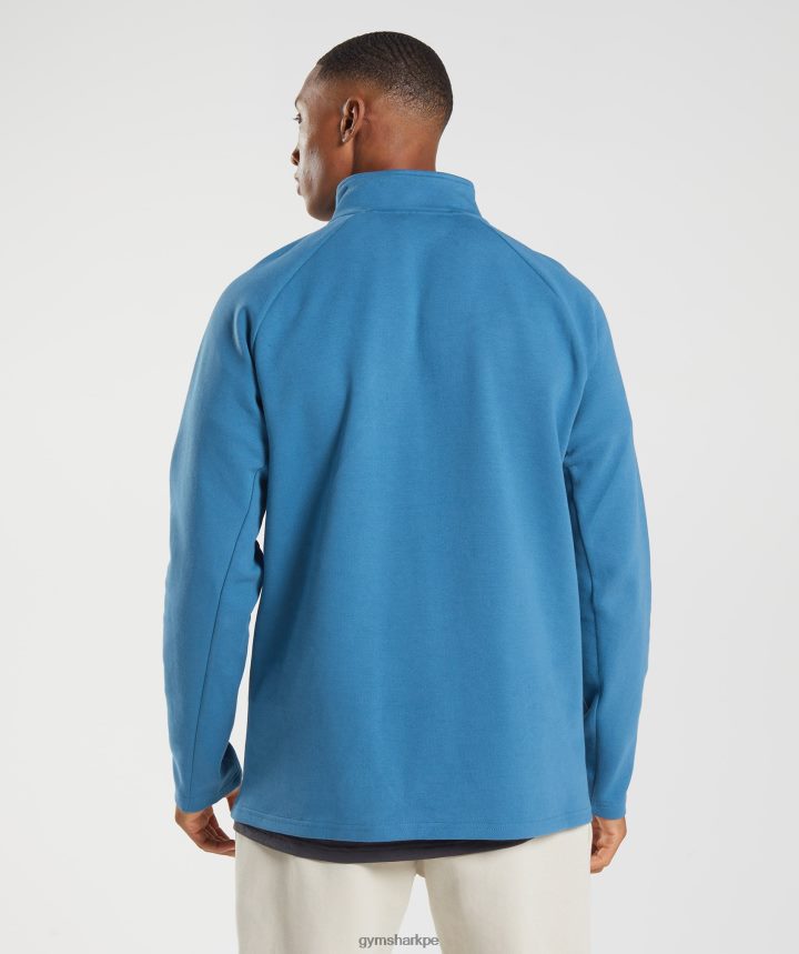 Gymsharkdía de descanso 1/4 zip hombres junto al lago azul PFTJ2N832 ropa