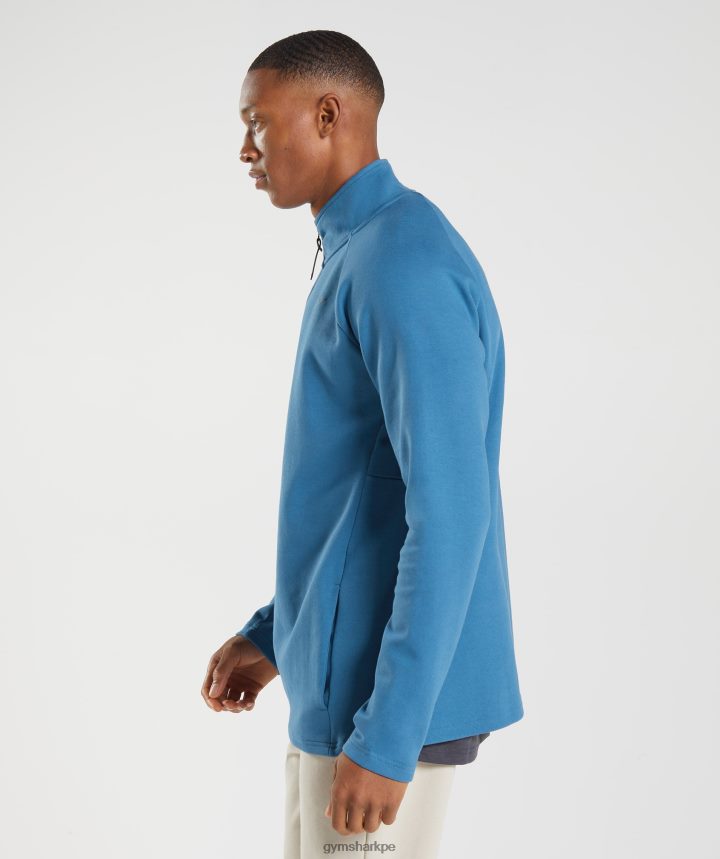 Gymsharkdía de descanso 1/4 zip hombres junto al lago azul PFTJ2N832 ropa