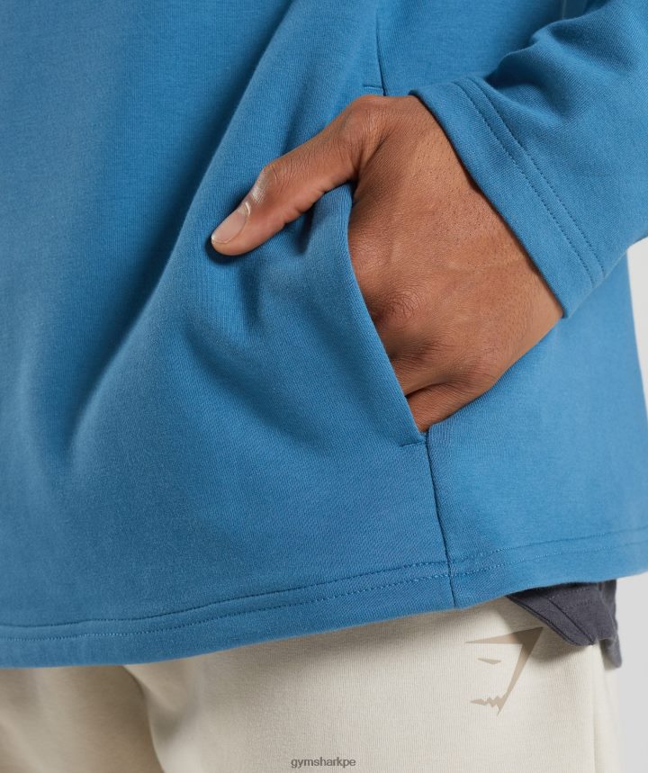 Gymsharkdía de descanso 1/4 zip hombres junto al lago azul PFTJ2N832 ropa