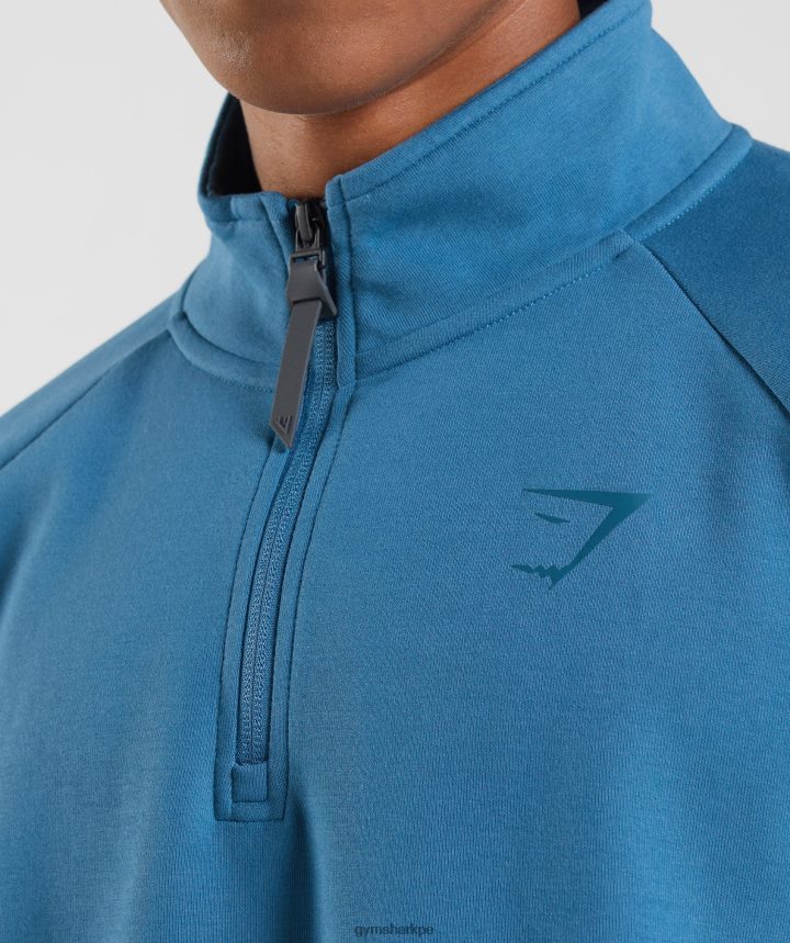 Gymsharkdía de descanso 1/4 zip hombres junto al lago azul PFTJ2N832 ropa