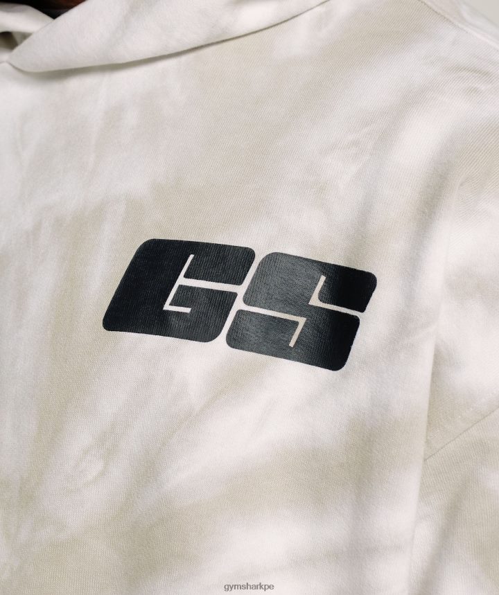 Gymsharkdía de descanso sudadera con capucha hombres blanco/marrón champiñón/lavado óptico espiral PFTJ2N802 ropa