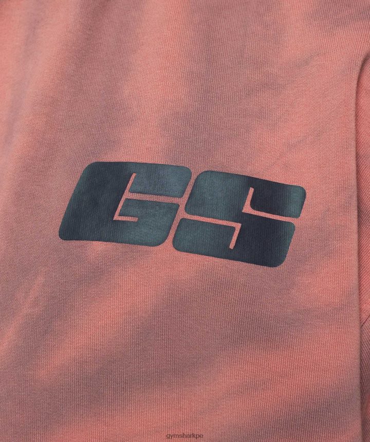 Gymsharkdía de descanso sudadera con capucha hombres rosa terracota/granate empolvado/lavado óptico en espiral PFTJ2N798 ropa