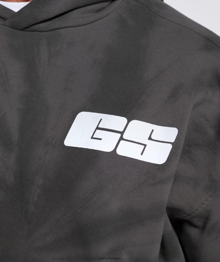 Gymsharkdía de descanso sudadera con capucha hombres silueta gris/negro/lavado óptico espiral PFTJ2N803 ropa