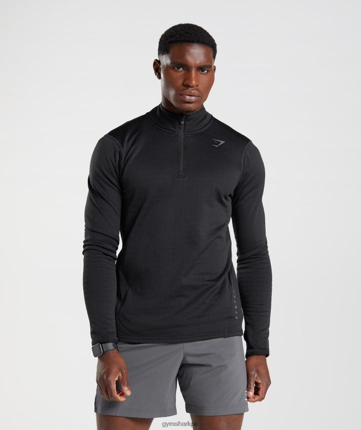 Gymsharkdeporte 1/4 zip hombres negro PFTJ2N791 ropa