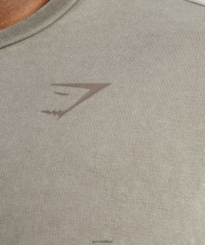 Gymsharkequipo lavado a presión hombres marrón crudo PFTJ2N860 ropa