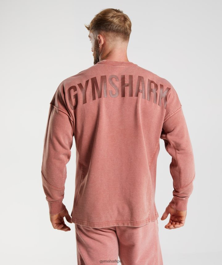 Gymsharkequipo lavado a presión hombres rosa marrón PFTJ2N790 ropa