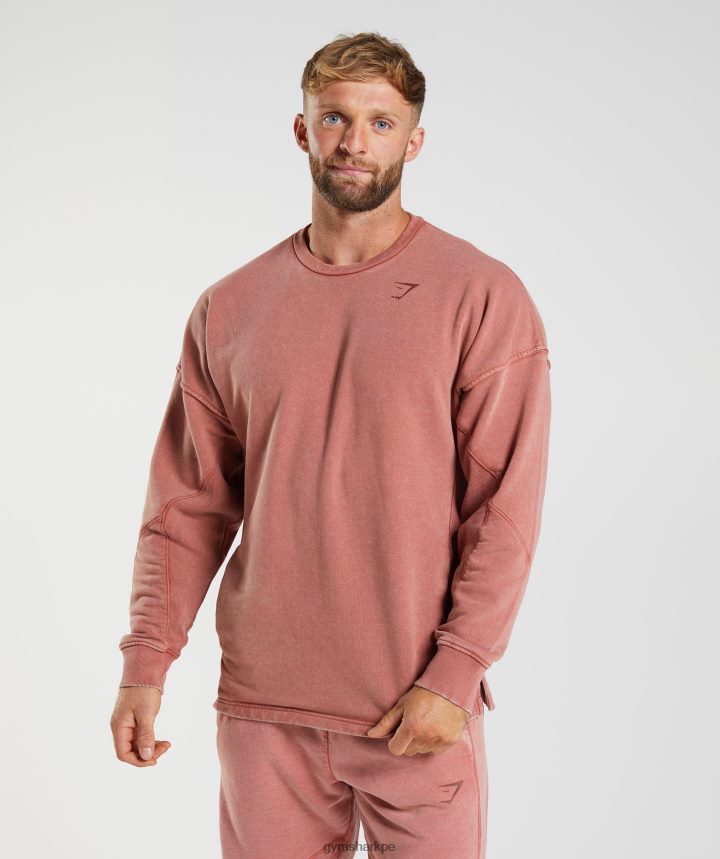 Gymsharkequipo lavado a presión hombres rosa marrón PFTJ2N790 ropa