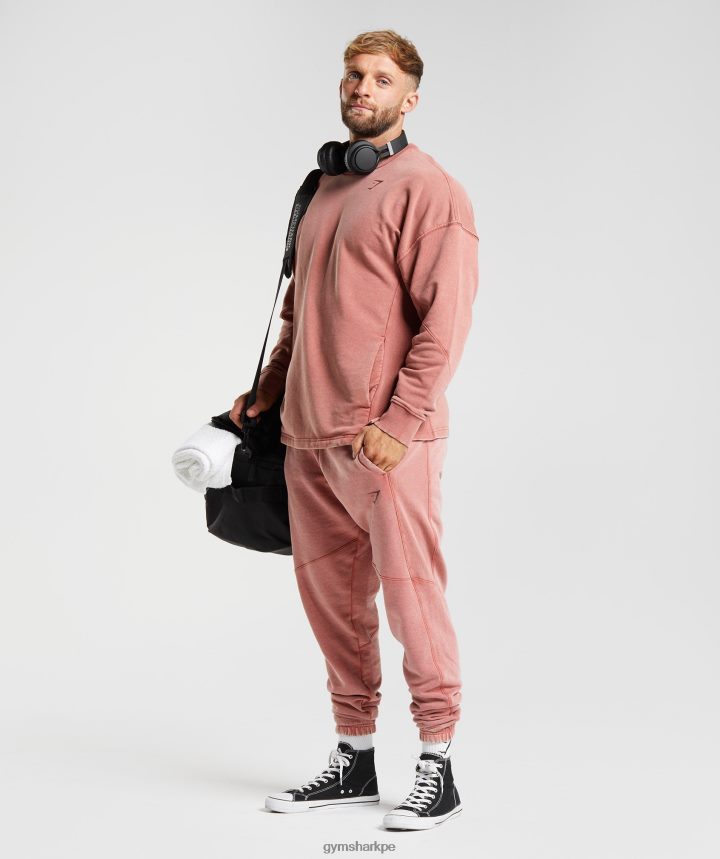 Gymsharkequipo lavado a presión hombres rosa marrón PFTJ2N790 ropa