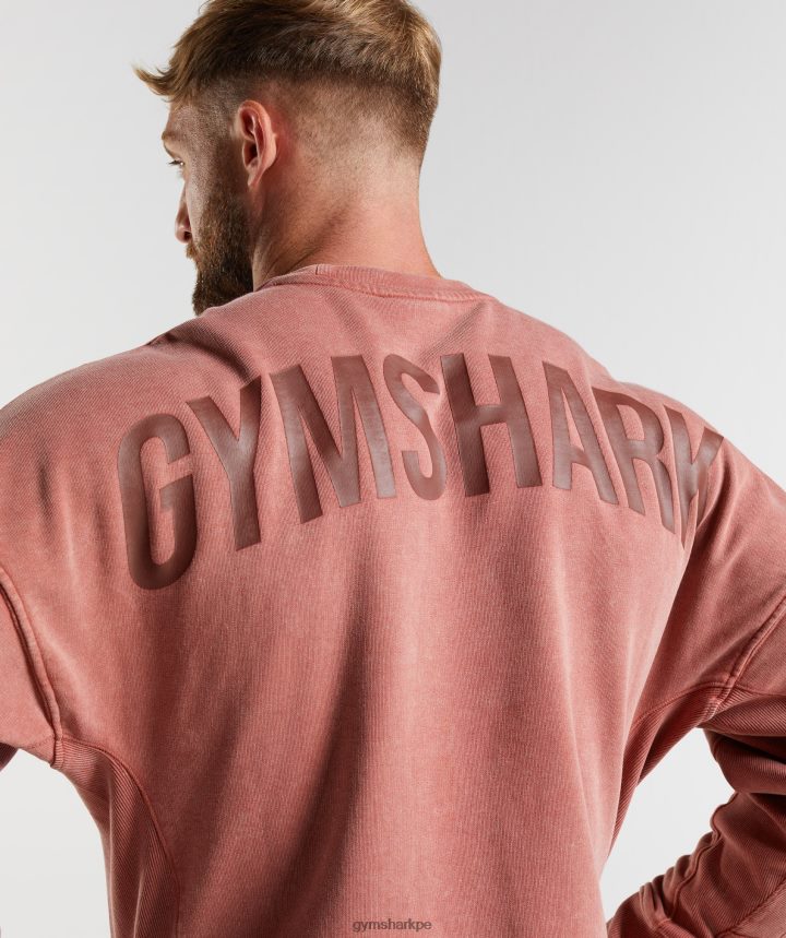 Gymsharkequipo lavado a presión hombres rosa marrón PFTJ2N790 ropa