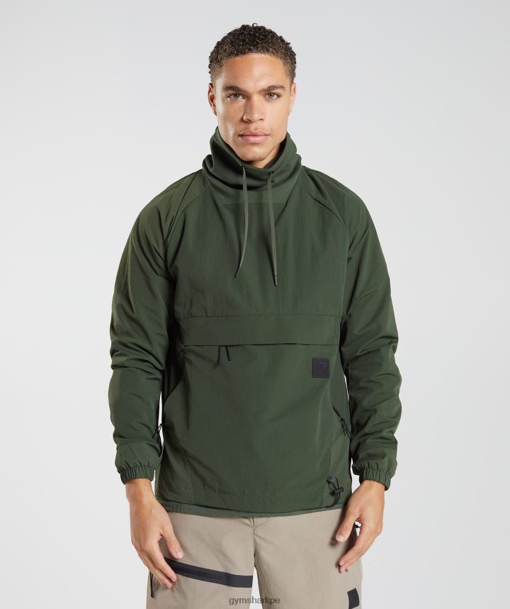 Gymsharkretomar el anorak hombres musgo de oliva PFTJ2N834 ropa