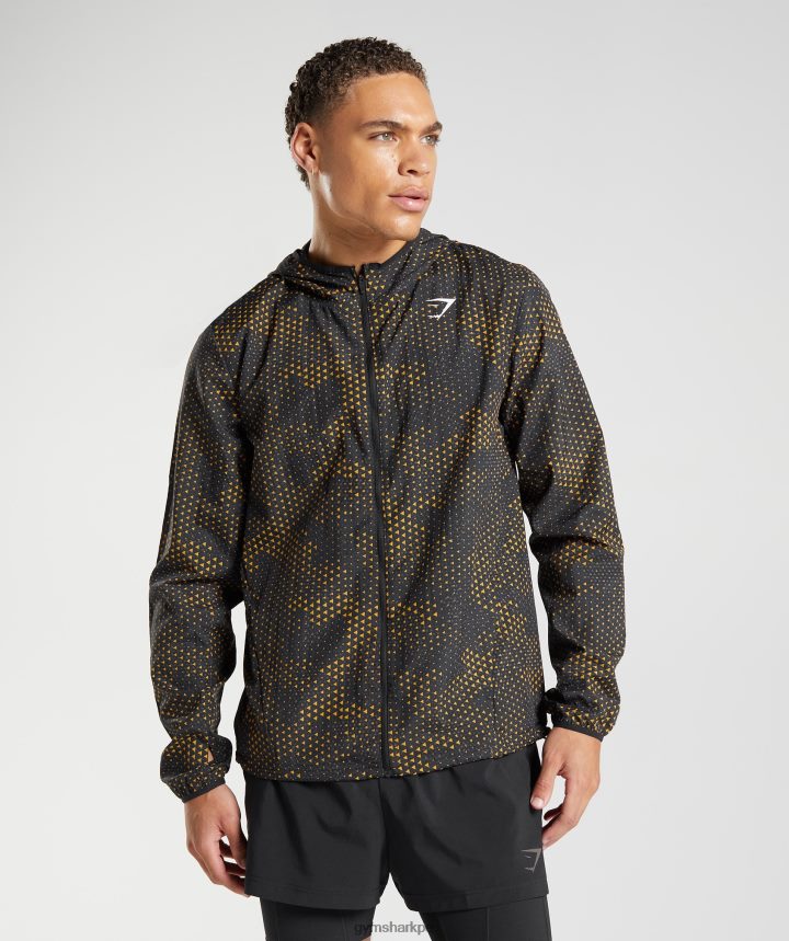 Gymsharkrompevientos deportivo hombres cúrcuma amarilla PFTJ2N810 ropa